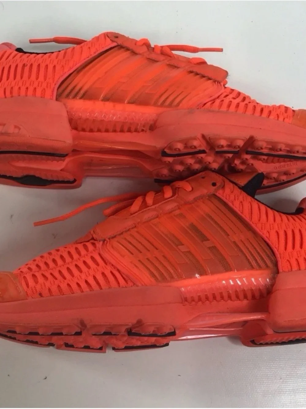 Adidas Men's Bright Orange Mesh Lace-Up Sneakers size 12